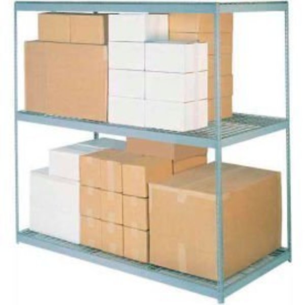 Global Equipment Wide Span Rack 48Wx24Dx60H, 3 Shelves Wire Deck 1200 Lb Cap. Per Level, Gray 502450
